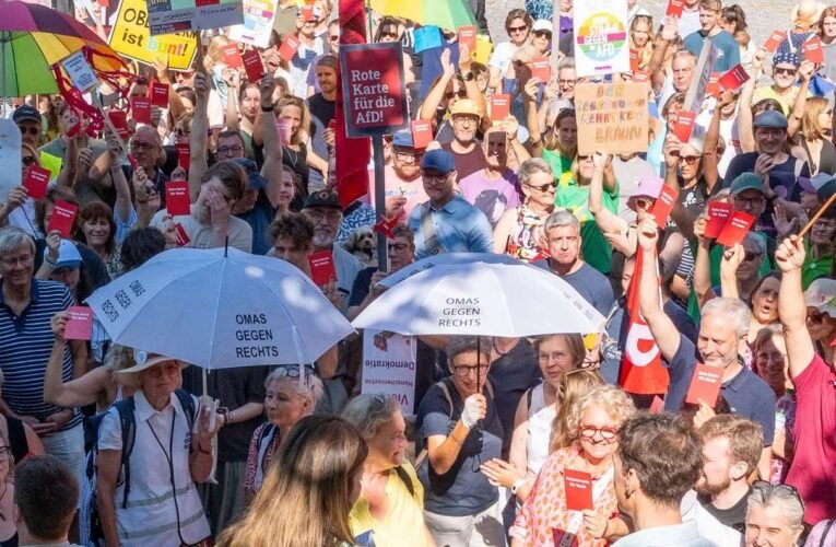 300 demonstrators at the rally – “Standing up for millions of people here”